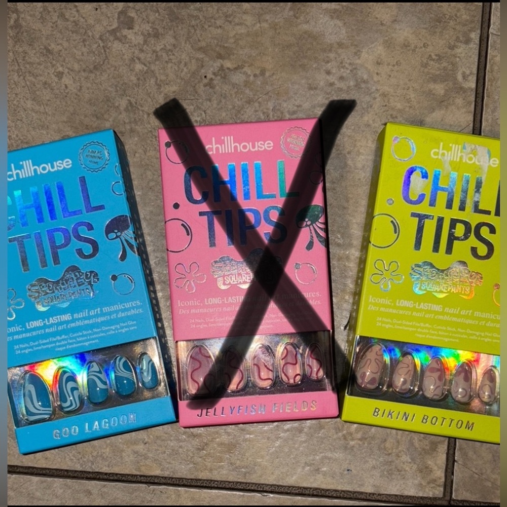 NWT (x3) Chillhouse Chill Tips SpongeBob SquarePants Nail Kit Collection